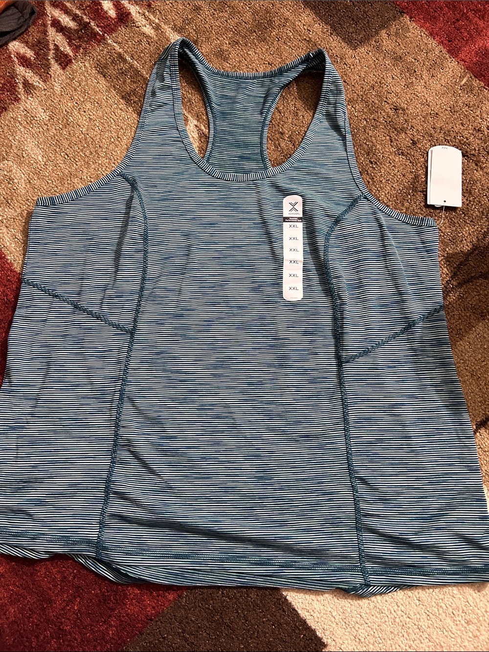 Xersion Blue Striped Racerback Tank